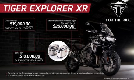 Para los viajeros intrépidos, la Triumph Tiger Explorer XR viene en promoción