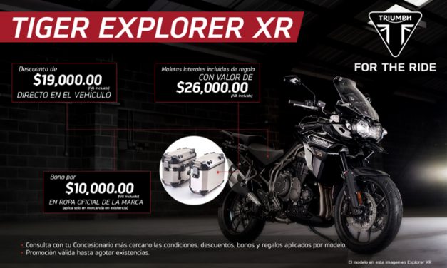 Para los viajeros intrépidos, la Triumph Tiger Explorer XR viene en promoción