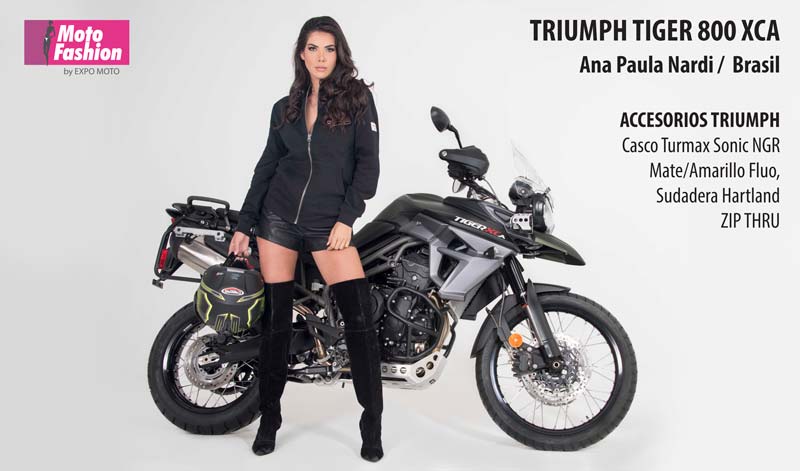 La Tiger 800 XCA despunta con la belleza de Ana Paula Nardi