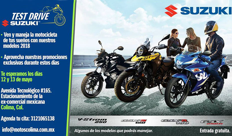 Amigos de Colima, prepárense que el Test Drive Suzuki llega a su ciudad