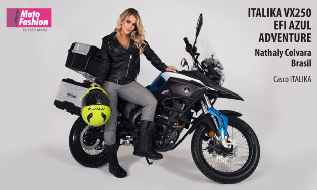 Italika te conquistará en Expo Moto con su nueva gama de motocicletas y equipos, incluido su modelo VX250 EFI,  con la cual la guapa Nathaly Colvara tuvo el gusto de posar en su sesión fotográfica