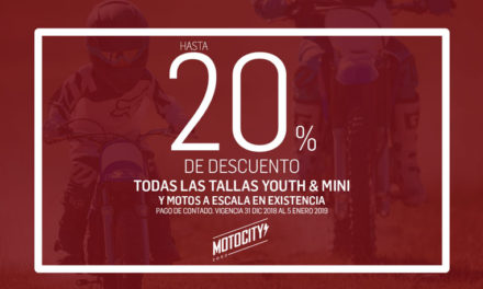 Aprovecha hasta un 20% de descuento en tallas Mini y Youth con MOTOCITY