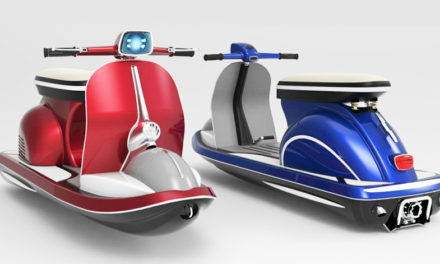La moto acuática con forma de scooter