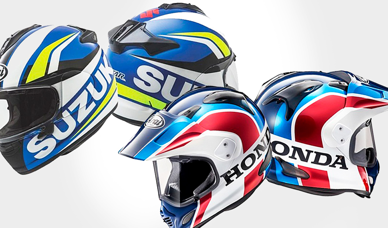 Honda y Suzuki plasmados en cascos Arai