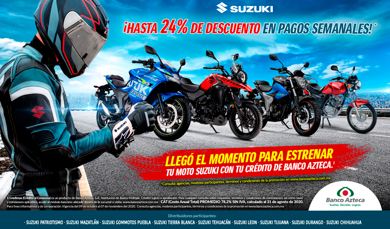 Llegó el momento de estrenar la Suzuki de tus sueños con tu crédito de Banco Azteca