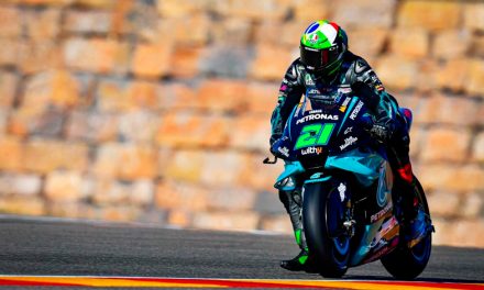 Franco Morbidelli, en lo más alto del podio en el Campeonato Mundial de MotoGP Teruel