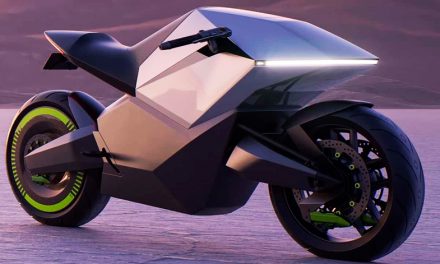 Una moto eléctrica que se asemeja a un Tesla Cybertruck