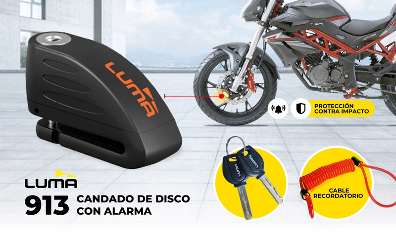 Tranquilidad y seguridad para ti y tu moto: Candado de disco con alarma Luma