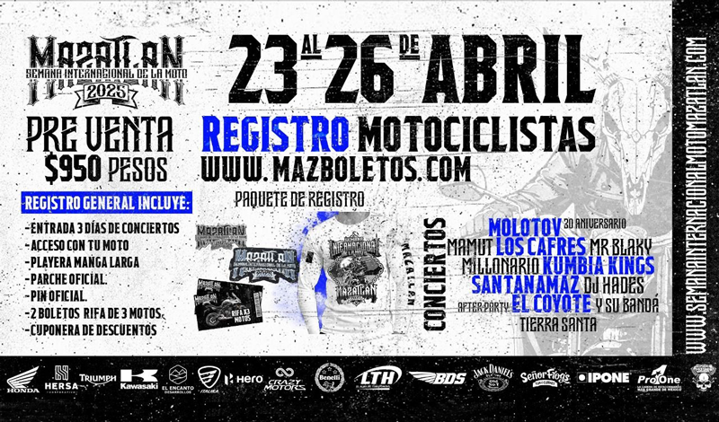 Calienta motores y arranca hacia la Semana Internacional de la Moto Mazatlán 2025