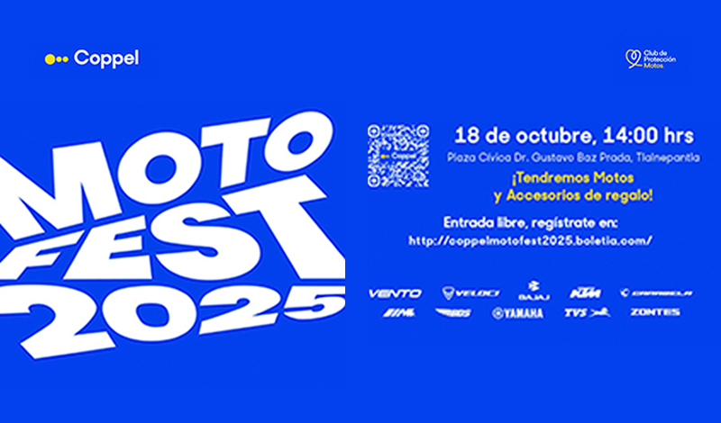 Moto Fest 2025 en Tlalnepantla, una fiesta biker de la mano de Coppel
